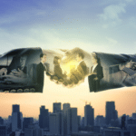 "Professional handshake against the Philadelphia skyline, symbolizing lasting partnerships"