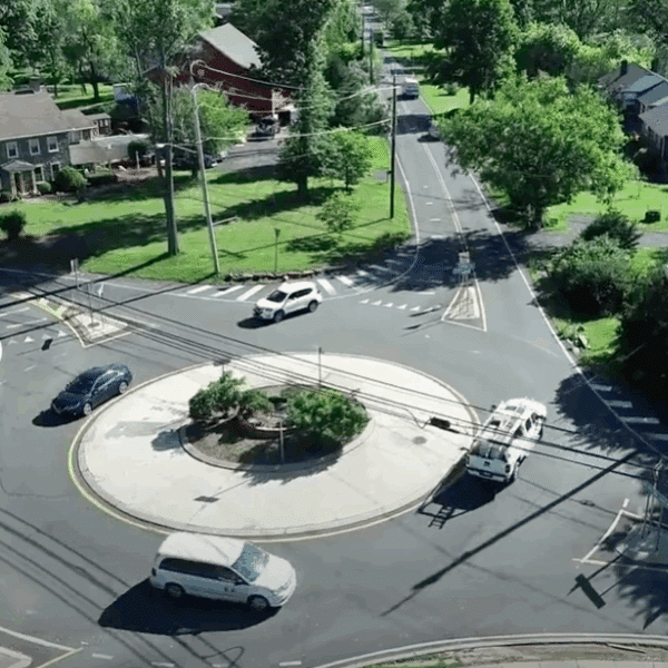 Station Road – Old Bethlehem Pike Roundabout Drone Footage Screen Shot - Richland Township, Bucks County, PA