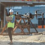 Drone survey at a construction site