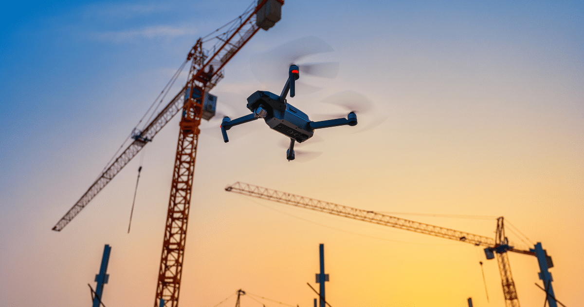 Drone being used for construction site monitoring