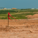 Construction stakeout marker for New Jersey development project