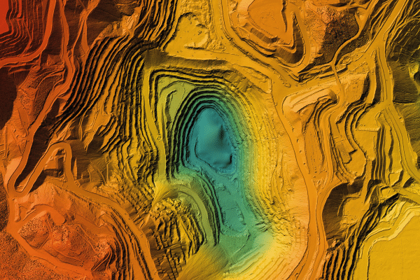Lidar scan showing steep slopes before construction