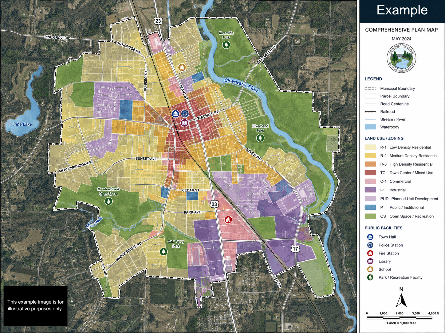 Municipal GIS mapping aerial example