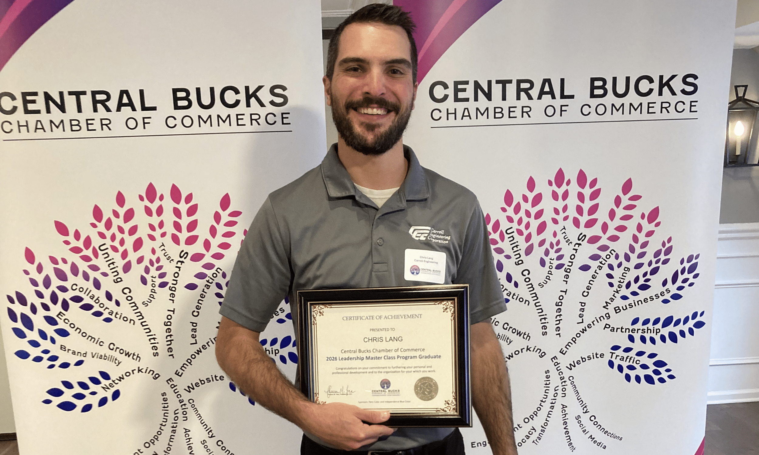 Central Bucks Chamber Leadership Master Class Award for Chris Lang