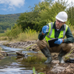 Hydrogeologist testing water samples